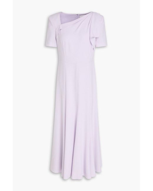 Roland Mouret Purple Draped Crepe Maxi Dress