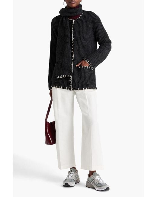 Alex Mill Black Marylebone jacke aus einer gerippten wollmischung mit details im überwendlichstich
