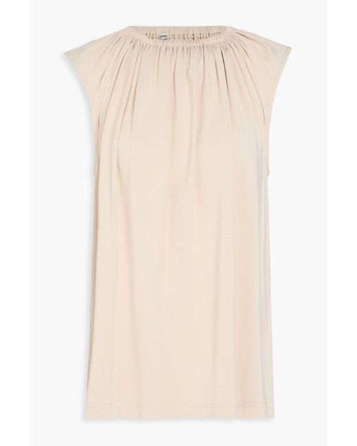 Totême  Natural Gathered Stretch-jersey Top