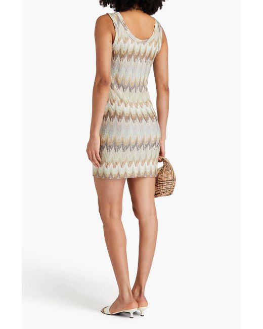 Missoni Natural Mini-strickkleid in häkeloptik mit metallic-effekt