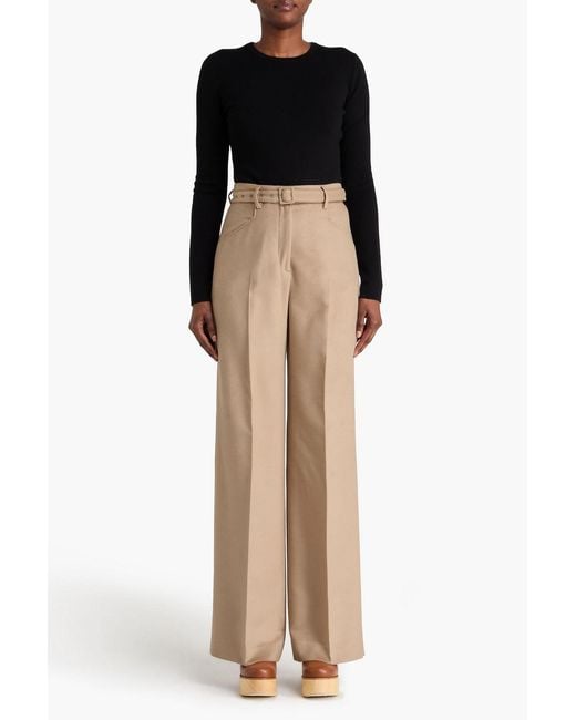 Gabriela Hearst Natural Silk-felt Wide-leg Pants