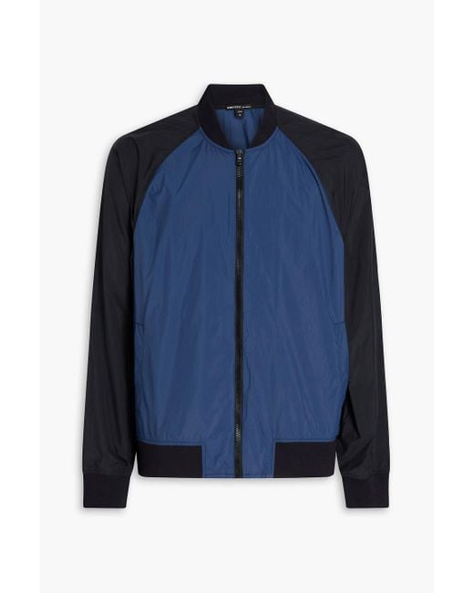 James Perse Blue Two-Tone Shell Bomber Jacket for men