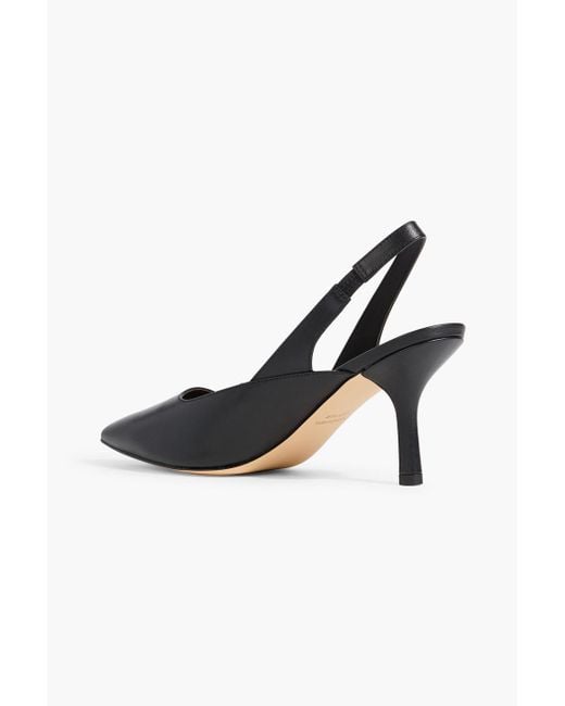 Stuart Weitzman Black Zuri 75 Leather Slingback Pumps