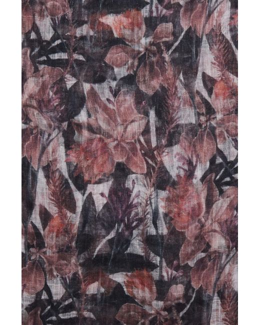Brunello Cucinelli Leinen Schal aus leinen-gaze mit floralem print in  Schwarz | Lyst DE
