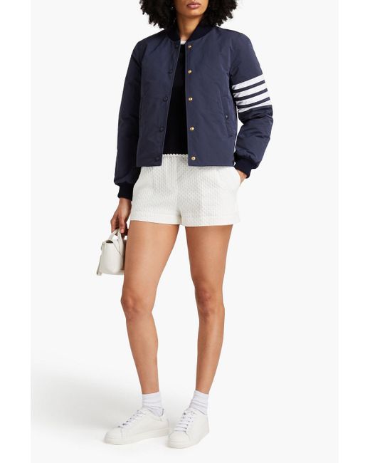 Thom Browne Blue Striped Shell Bomber Jacket