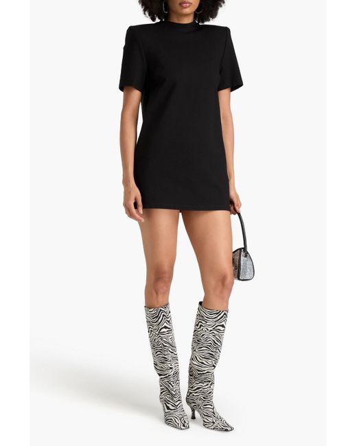 Area Black Crystal-embellished Cutout Jersey Mini Dress