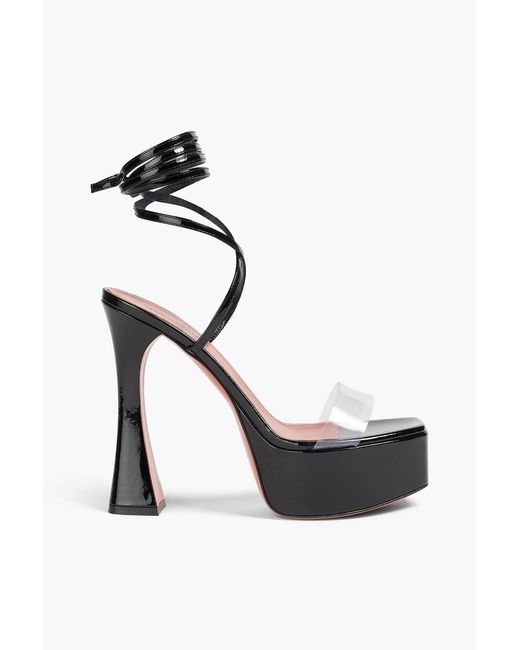 AMINA MUADDI Black Sita Patent-Leather And Pvc Platform Sandals