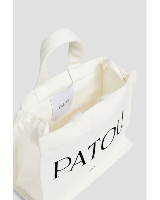 Patou Blue Logo-Print Canvas Tote