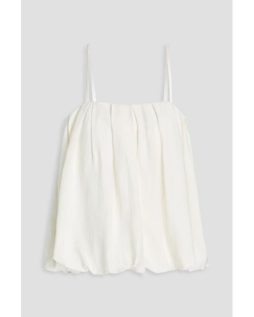 Maje White Pleated Twill Top