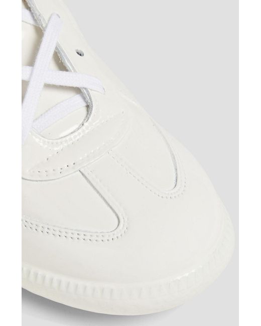 Maison Margiela White Replica Glossed-leather Sneakers