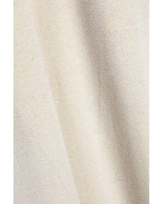 Joseph White Metallic Merino Wool-Blend Turtleneck Midi Dress