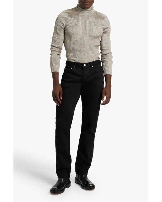 Dolce & Gabbana Gray Slim-fit Ribbed-knit Turtleneck Sweater for men