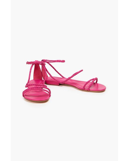 Alexandre Birman Pink Bella Braided Leather Sandals