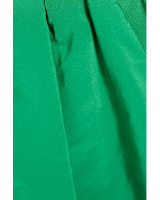 Rebecca Vallance Green Virgil Off-the-shoulder Ruffled Taffeta And Crepe Midi Dress