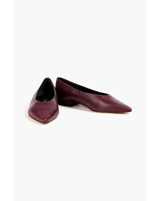Vince Purple Isabel Leather Point-Toe Flats