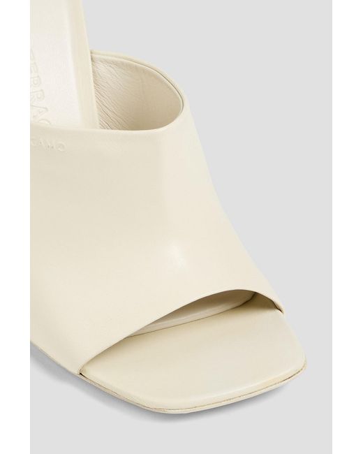 Ferragamo White Astro X5 Leather Mules