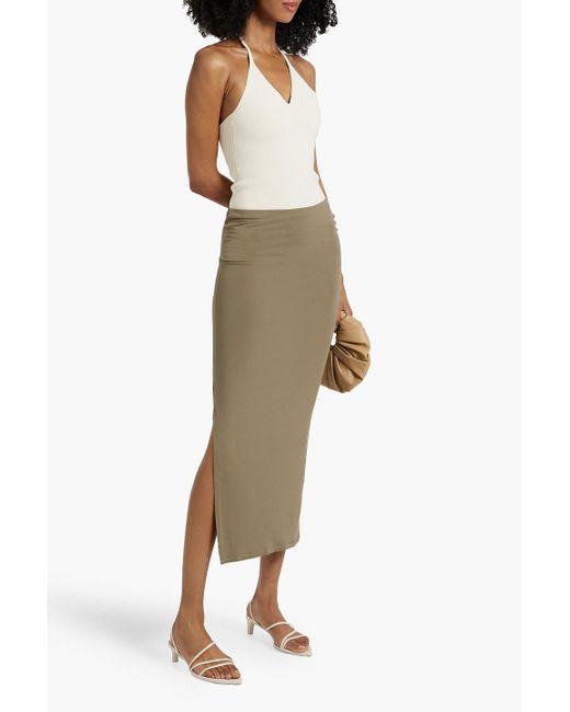 Totême  Green Stretch-jersey Midi Skirt
