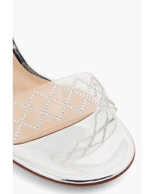 Gianvito Rossi White Letha Crystal-embellished Pvc And Leather Sandals