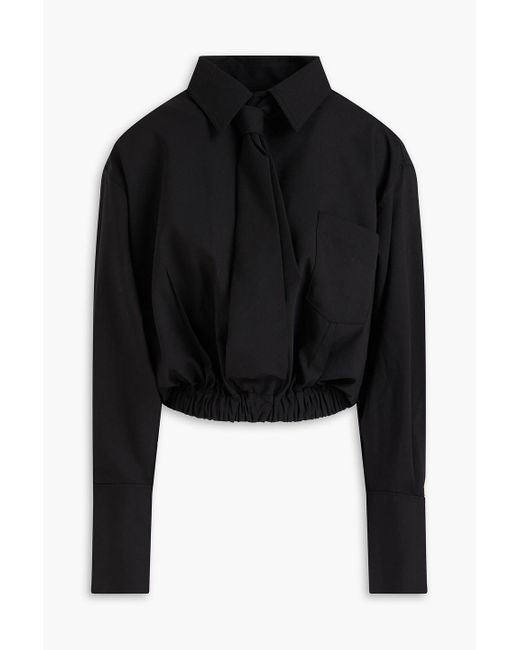 Jacquemus Black Cravate Cropped Wool-blend Shirt