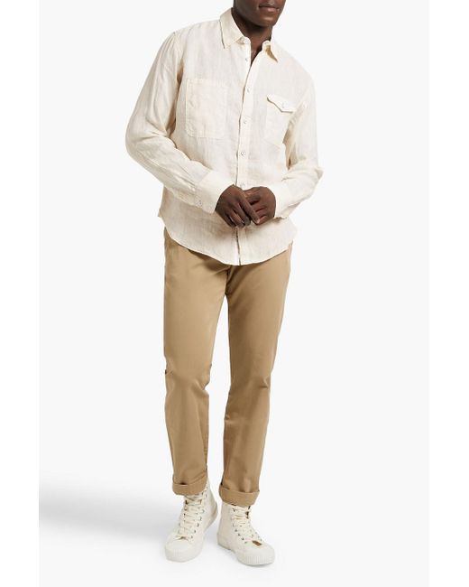 Rag & Bone White Engineered Linen Shirt for men