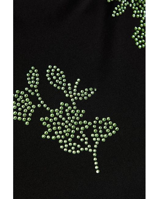16Arlington Black Tania Crystal-embellished Stretch-jersey Top