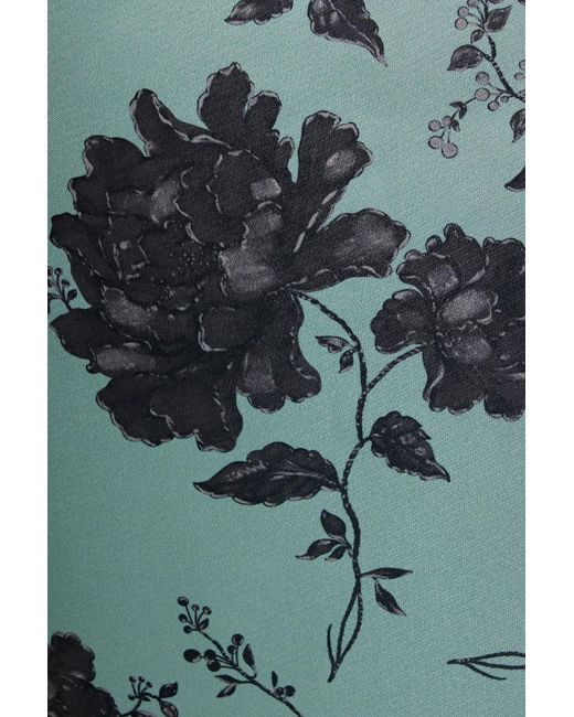 Emilia Wickstead Green Melina Off-the-shoulder Floral-print Faille Midi Dress
