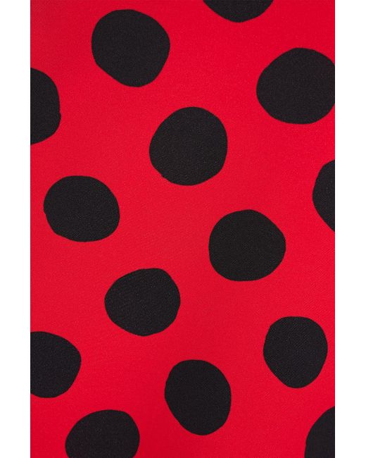 Marni Red Midirock aus crêpe mit polka-dots