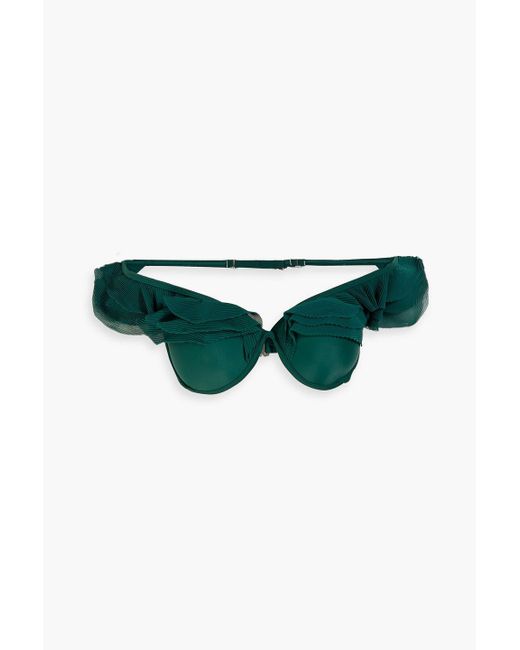 ANDREA IYAMAH Green Salama Ruffled Underwired Bikini Top