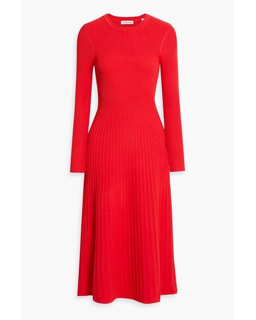 Veronica Beard Fabiana Ribbed Midi Dress