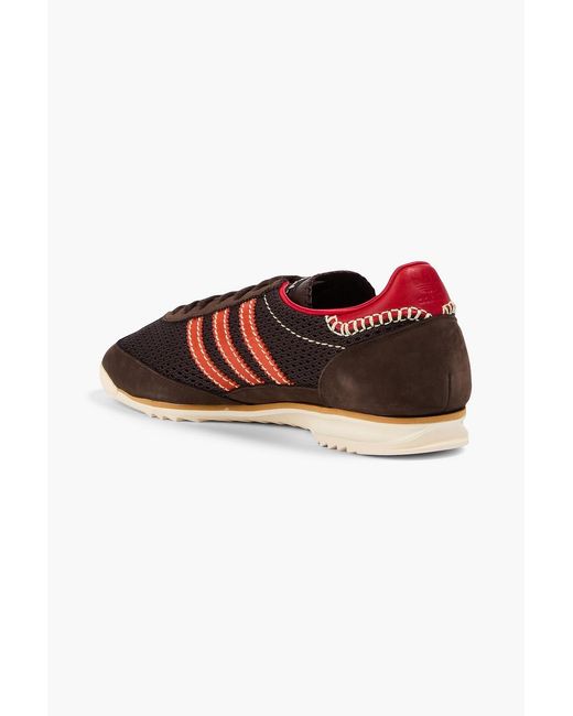 Adidas Originals Brown Sl 72 Suede And Mesh Sneakers for men