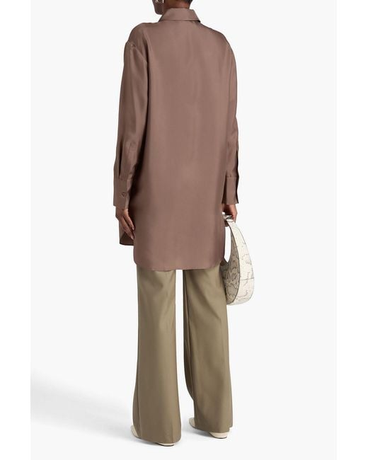 Rohe Brown Silk-Twill Shirt
