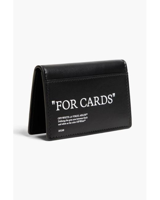 Off-White c/o Virgil Abloh Black Printed Leather Cardholder for men