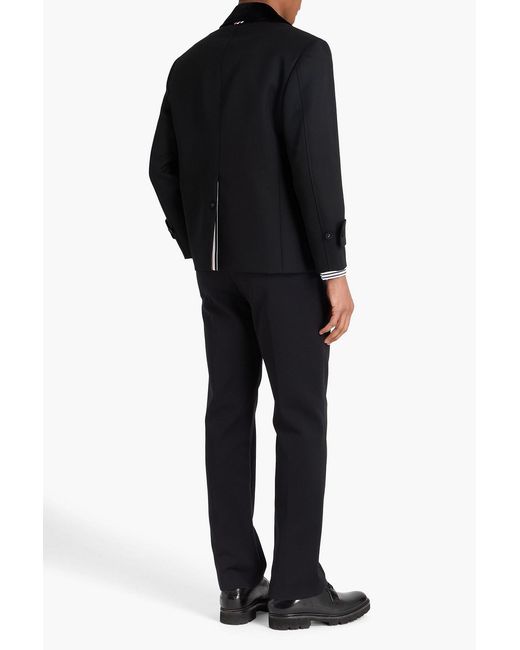 Thom Browne Black Double-Breasted Wool-Twill Blazer for men