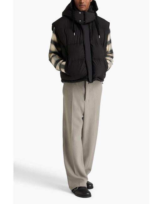 AMI Black Oversized Quilted Shell Down Vest for men