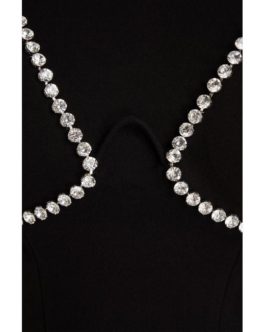 Area Black Crystal-embellished Jersey Top