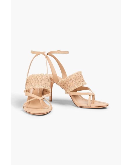 Alexandre Birman White Kate 85 Fringed Leather Sandals