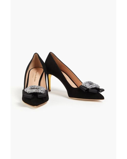 Rupert Sanderson Black New nada pumps aus veloursleder mit verzierung