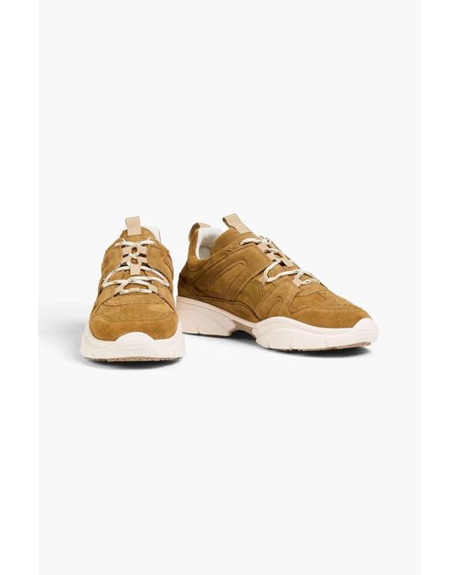 Isabel Marant Natural Kindsay Perforated Suede Sneakers