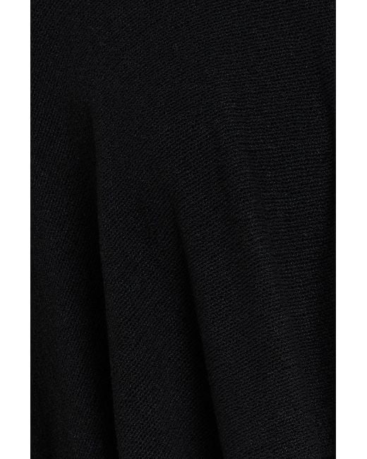 Totême Black Cape-Effect Silk Sweater