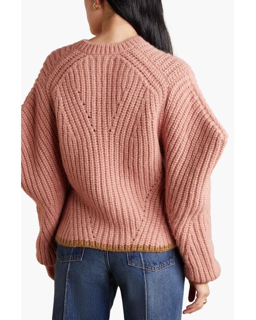 Ulla Johnson Pink Lorena Ribbed Alpaca-blend Sweater