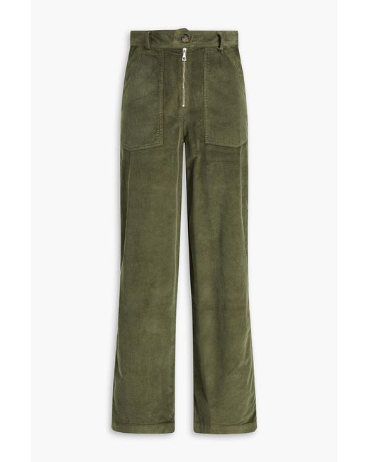 Officine Generale Green Philippa Cotton-Blend Corduroy Tapered Pants
