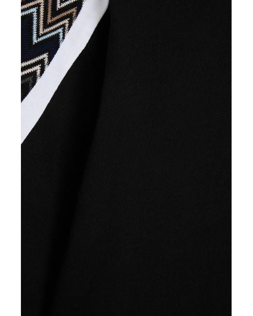 Missoni Black Knit-Trimmed Cotton-Jersey T-Shirt for men