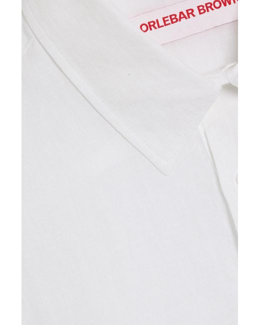 Orlebar Brown White Shanklin Linen Shirt for men