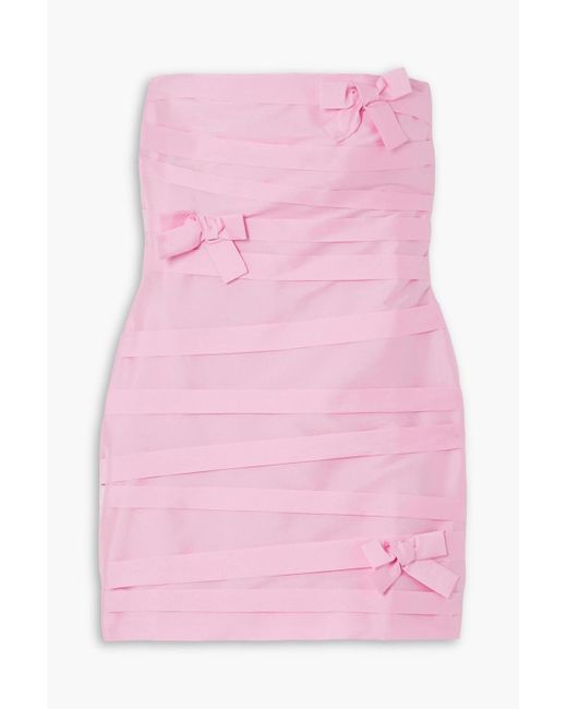 BERNADETTE Pink Taffi Strapless Taffeta Mini Dress