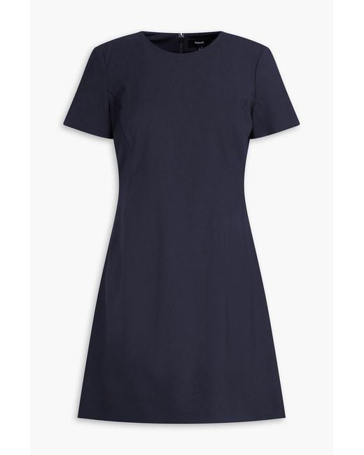Theory Blue Jatinn Wool-Blend Mini Dress