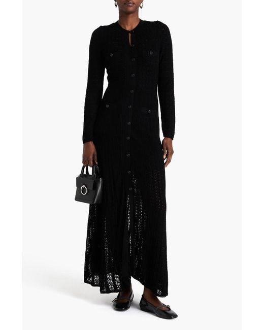 Sandro Crochet-knit Maxi Dress in Black | Lyst UK
