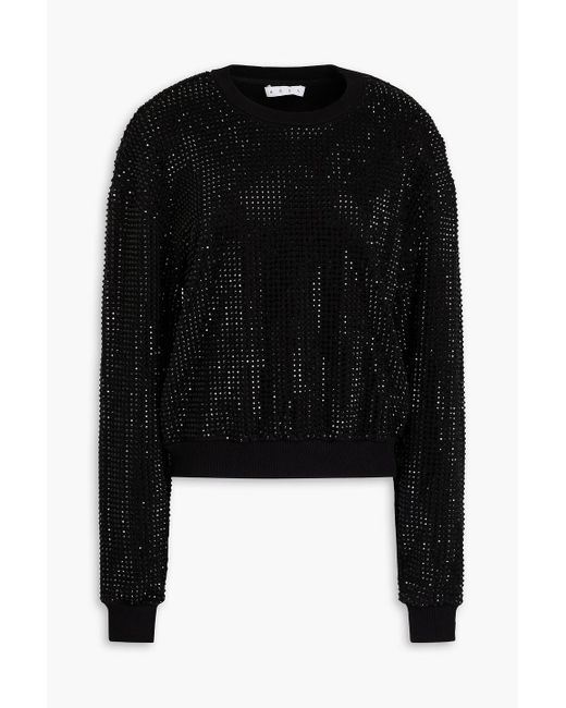 Area Black Crystal-embellished French Cotton-terry Sweatshirt