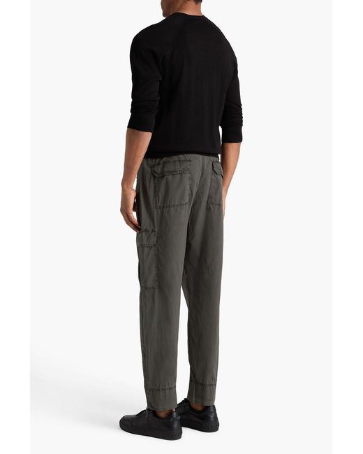 James Perse Gray Stretch-Cotton Cargo Pants for men