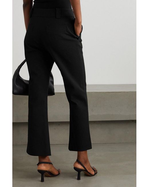 TOVE Black Simone Cropped Cotton-blend Straight-leg Pants