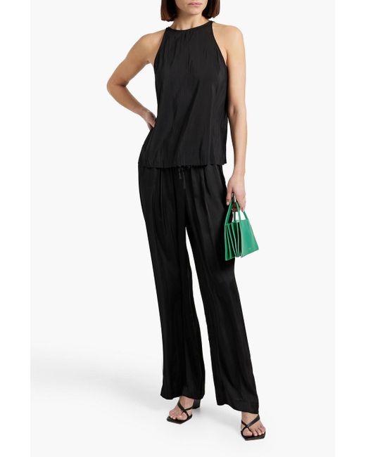 Solid & Striped Black The ashling hose mit weitem bein aus charmeuse